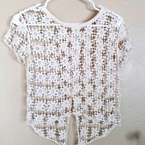 Delia's brand sexy open back lace blouse size s